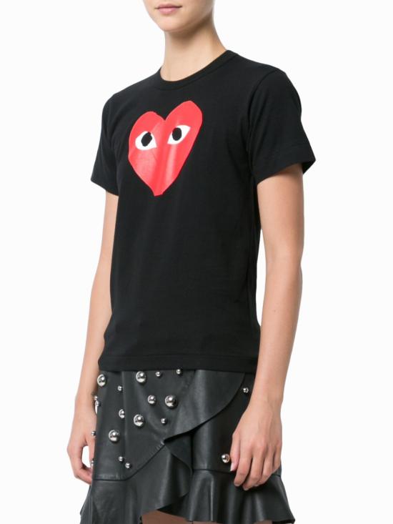  꼼데가르송 반팔 티셔츠 P1T111 REDHEART1 Black - COMME DES GARCONS