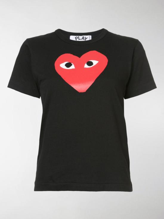  꼼데가르송 반팔 티셔츠 P1T111 REDHEART1 Black - COMME DES GARCONS