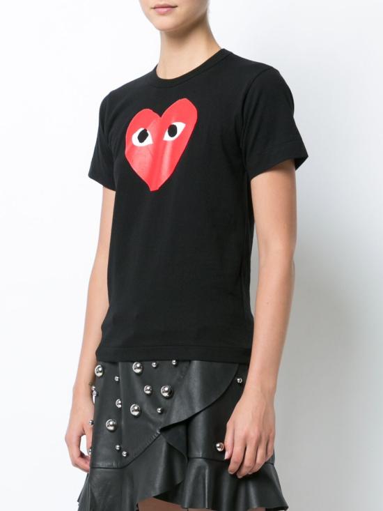  꼼데가르송 반팔 티셔츠 P1T111 REDHEART1 Black - COMME DES GARCONS