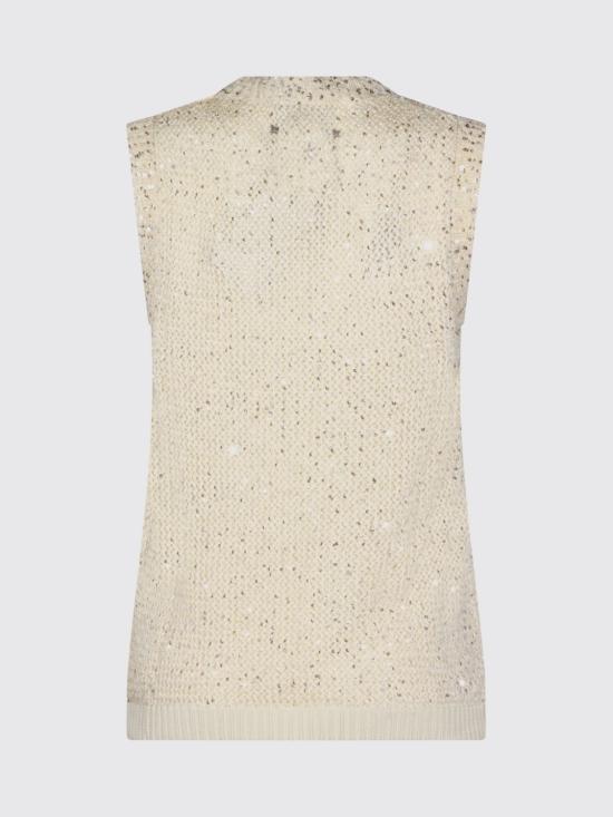 26SS 골든구스 시퀸 메쉬 니트 탑 GWP01922P001691 11560 White - GOLDEN GOOSE