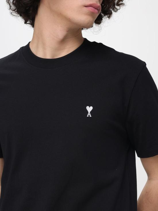 26SS 아미 스몰 하트 로고 라이트 코튼 저지 티셔츠 HTS346724 045 Black - AMI