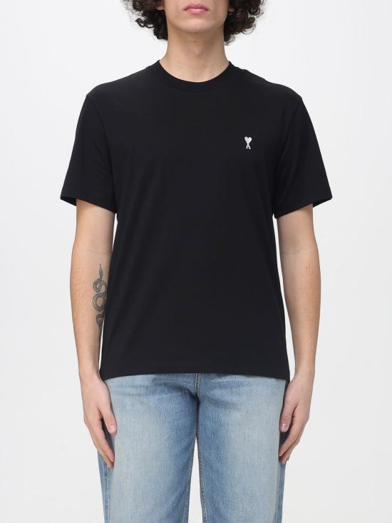 26SS 아미 스몰 하트 로고 라이트 코튼 저지 티셔츠 HTS346724 045 Black