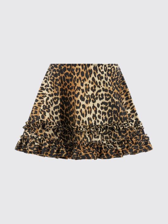 26SS 가니 레오파드 미디 스커트 A1090087 859 Brown - GANNI