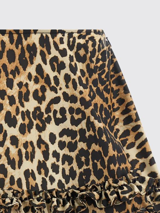 26SS 가니 레오파드 미디 스커트 A1090087 859 Brown - GANNI