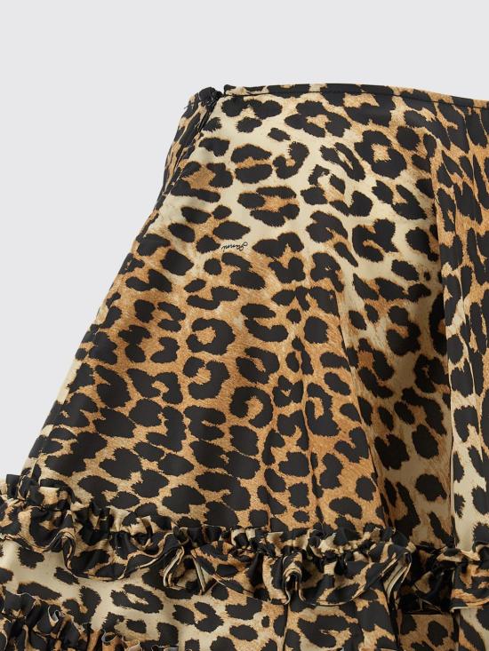 26SS 가니 레오파드 미디 스커트 A1090087 859 Brown - GANNI