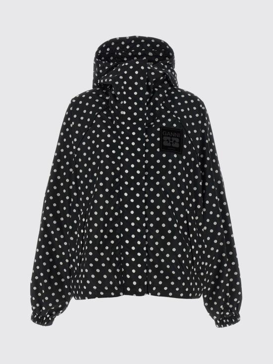 26SS 가니 도트 프린트 나일론 자켓 A1010085 099 Black - GANNI