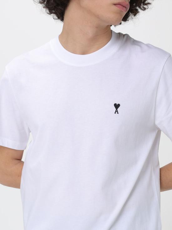 26SS 아미 스몰 하트 로고 라이트 코튼 저지 티셔츠 HTS346724 100 White - AMI