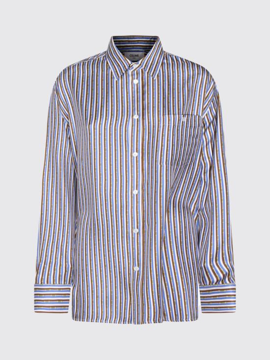 26SS 셀린느 실크 트윌 오버사이즈 셔츠 RC09Y2I73 GFQ2 Blue