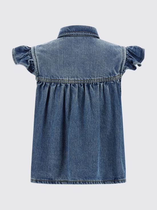 26SS 가니 데님 러플 탑 A1040047 091 Blue - GANNI