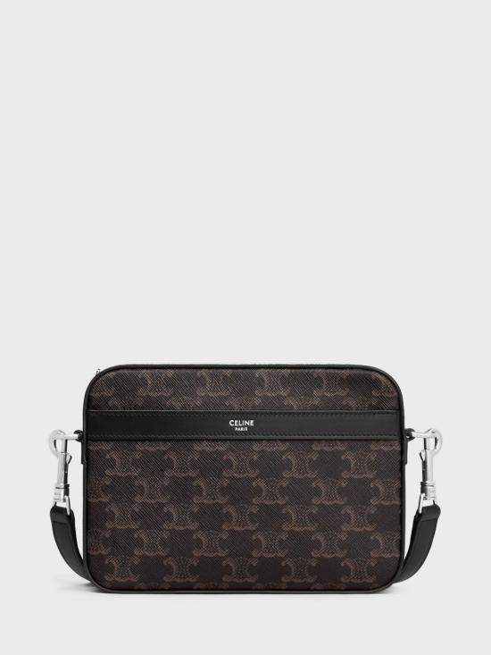 26SS 셀린느 트리옹프 캔버스 카프스킨 스몰 메신저백 113942EVJ 38SI Black