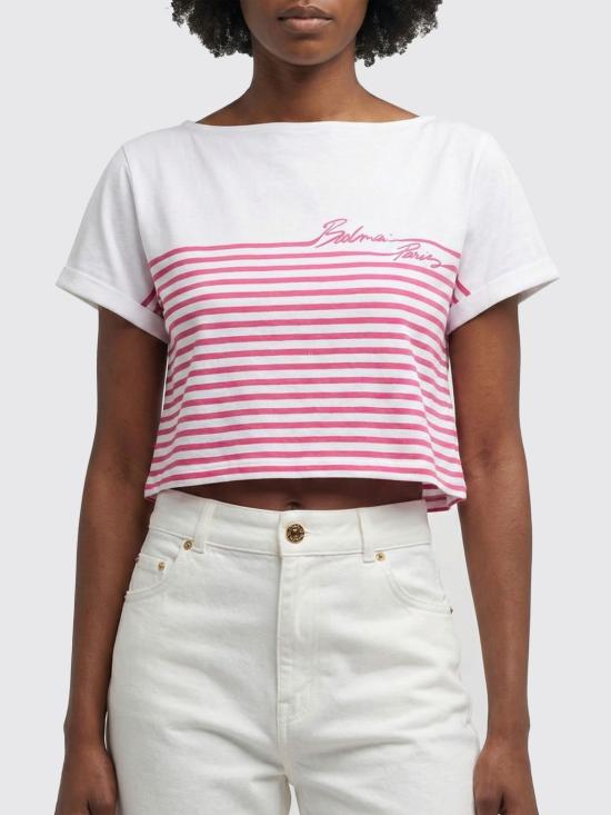 26SS 발망 반팔 티셔츠 GF1EE150GF53 GVA Fuchsia