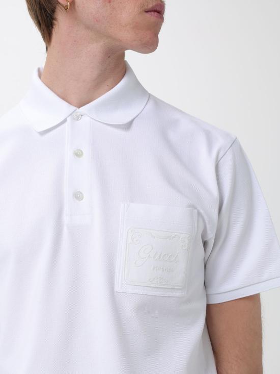 26SS 구찌 자수 코튼 피케 폴로 셔츠 854633XJHOH 9051 White - GUCCI
