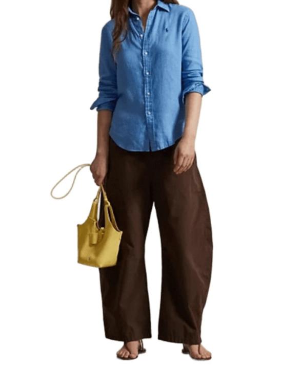 26SS 폴로 랄프로렌 포니 자수 리넨 셔츠 (211970730009) 211970730 Blue - POLO RALPH LAUREN