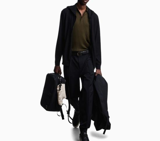  엠포리오 아르마니 후드 티셔츠 EM004387 AF23417 118 Black - EMPORIO ARMANI