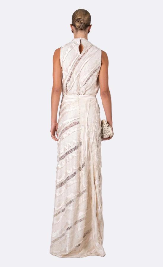  논살란트 레이블 롱 스커트 Nonchalant Label Elodie 맥시 스커트 샴페인 - NONCHALANT LABEL