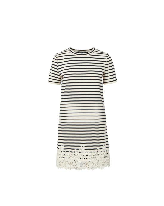 베로니카비어드 숏 원피스 베로니카 비어드 루 스트라이프 레이스 헴 미니 드레스 - VERONICA BEARD