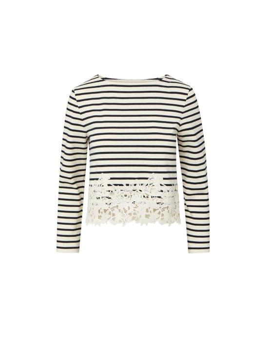  베로니카비어드 긴팔 티셔츠 베로니카 비어드 호비 스트라이프 레이스 티셔츠 - VERONICA BEARD