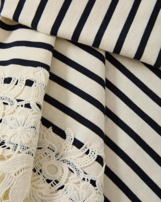  베로니카비어드 긴팔 티셔츠 베로니카 비어드 호비 스트라이프 레이스 티셔츠 - VERONICA BEARD