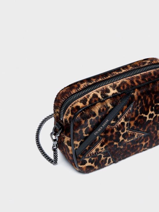 26SS 골든구스 미니 스타 크로스백 GWA00228A000789 81629 BEIGE BROWN LEO BLACK - GOLDEN GOOSE