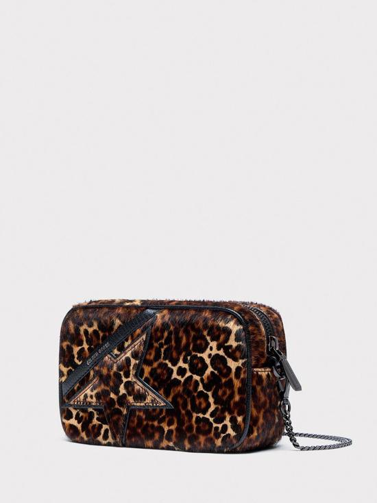 26SS 골든구스 미니 스타 크로스백 GWA00228A000789 81629 BEIGE BROWN LEO BLACK - GOLDEN GOOSE