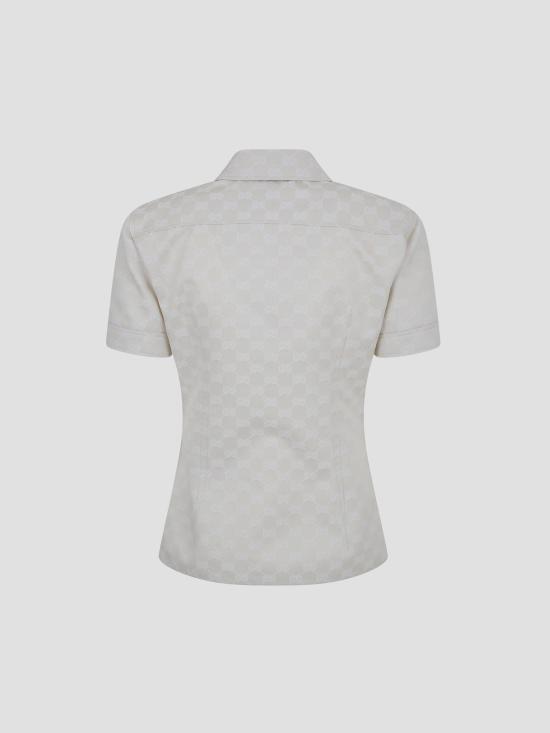 26SS 구찌 GG 코튼 개버딘 티셔츠 851932ZAQXT 2304 SALTY SAND - GUCCI