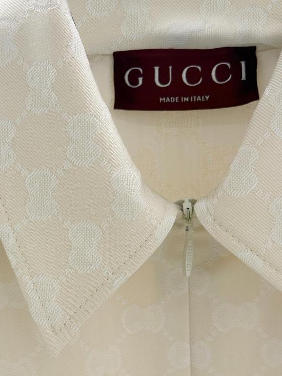 26SS 구찌 GG 코튼 개버딘 티셔츠 851932ZAQXT 2304 SALTY SAND - GUCCI