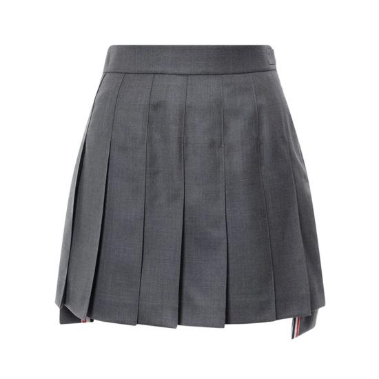 26SS 톰브라운 슈퍼 120수 스쿨 유니폼 드롭백 플리츠 미니 스커트 FGC402V00626 035 MED GREY