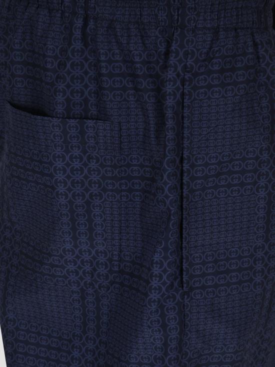 26SS 구찌 프린트 테크니컬 포플린 스위밍 쇼츠 856212XHALB 4119 BLU NAVY BLU ROYAL - GUCCI