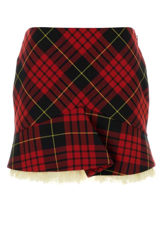 26SS 알렉산더 맥퀸 미디 스커트 857552QJAF2 6120 Checked