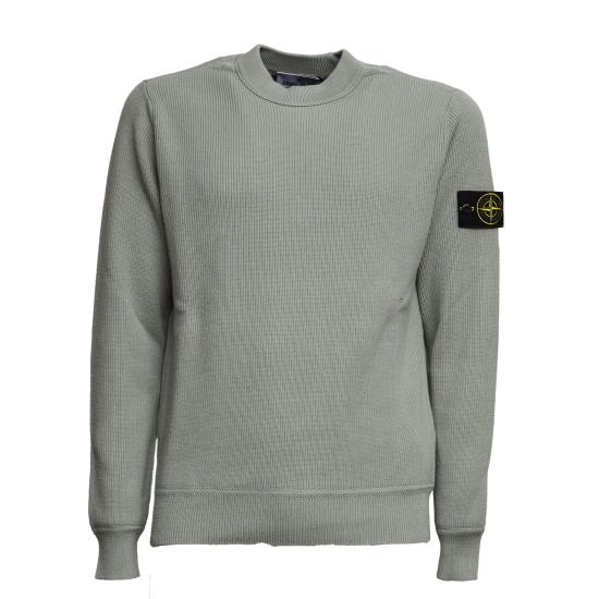26SS 스톤 아일랜드 립드 소프트 오가닉 코튼 레귤러 핏 크루넥 스웨터 L1S155100154 S00D8 V0055 VERDE