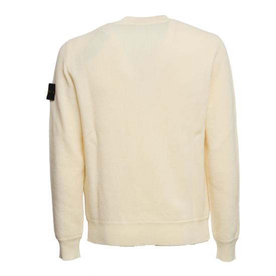 26SS 스톤 아일랜드 립드 소프트 오가닉 코튼 레귤러 핏 크루넥 스웨터 L1S155100154 S00D8 V0093 BIANCO - STONE ISLAND