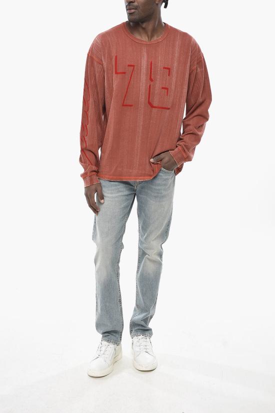  디젤 반팔 티셔츠 A14025 0AJDE 44R Orange - DIESEL