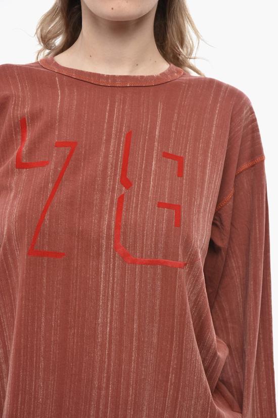  디젤 반팔 티셔츠 A14025 0AJDE 44R Orange - DIESEL