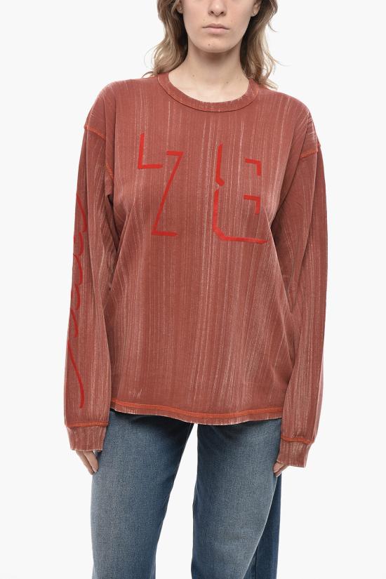  디젤 반팔 티셔츠 A14025 0AJDE 44R Orange - DIESEL