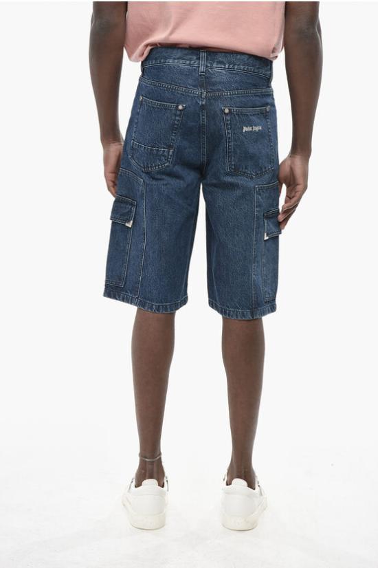  팜앤젤스 데님 숏팬츠 PMYC006S24DEN0014903 Blue - PALM ANGELS