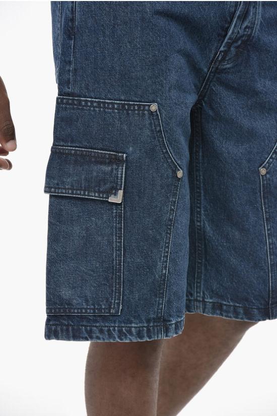  팜앤젤스 데님 숏팬츠 PMYC006S24DEN0014903 Blue - PALM ANGELS