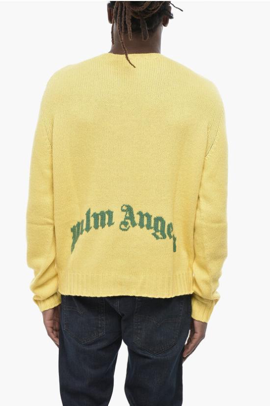  팜앤젤스 스웨터 PMHE027S25KNI0011855 Yellow - PALM ANGELS