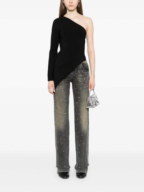  알렉산더 왕 긴팔 티셔츠 비대칭  블랙 - ALEXANDER WANG