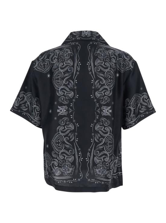  아미리 반팔 셔츠 쿠바 칼라 반다나 프린트  블랙 - AMIRI