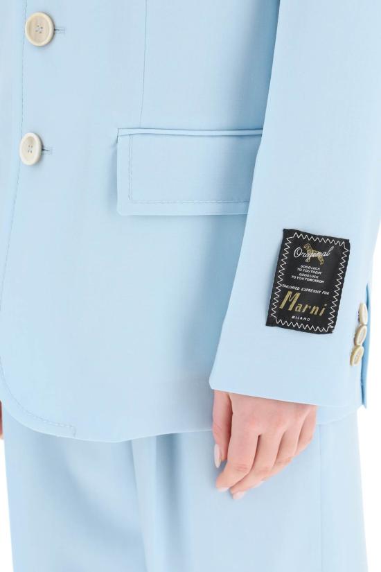  마르니 수트 자켓 쓰리버튼 울 블레이저 아크틱 (라이트 블루) - MARNI