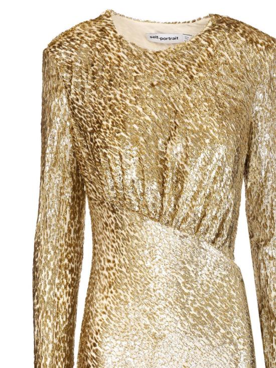  셀프 포트레이트 롱 원피스 금사 롱 드레스 골드 - SELF PORTRAIT