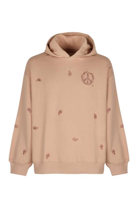  엠포리오 아르마니 긴팔 티셔츠 자수 후드티 핑크 - EMPORIO ARMANI