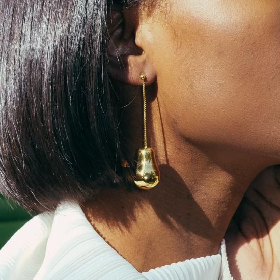  밍유왕 이어링 밍위왕 배 모양 귀걸이 18K 금도금 - MING YU WANG