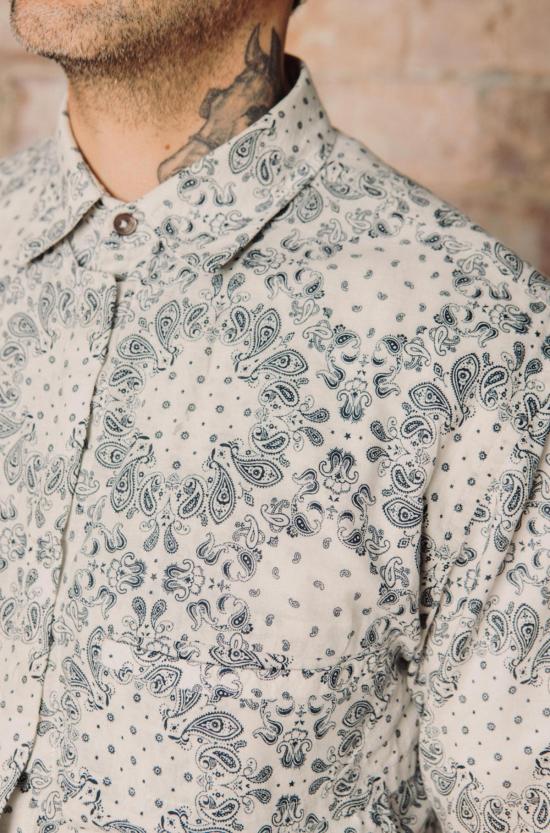  Guillermo Bravo 반팔 셔츠 기예르모 브라보 비대칭 반팔  오프 화이트 - GUILLERMO BRAVO