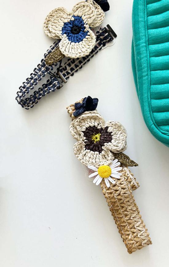  익스퀴짓 제이 헤어 액세서리 정교한 J 엘라스틱  플로럴 틸