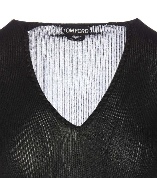  톰포드 블라우스 톰 포드 시스루 파인 립 탑 블랙 - TOMFORD