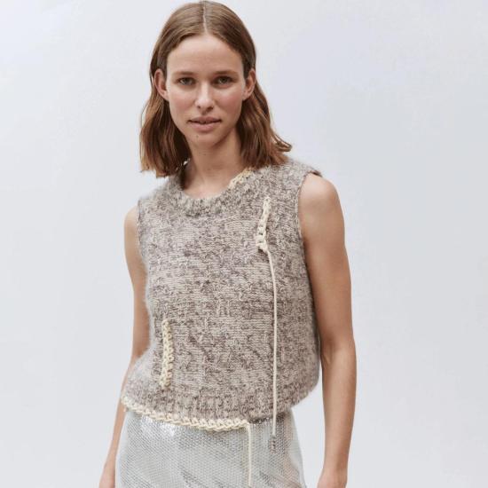  알리지 베스트 Alysi A4028 앙고라 울 조끼 물린 - ALYSI