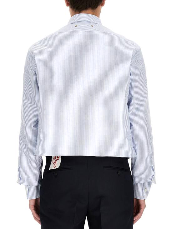  골든구스 긴팔 셔츠 골든 구스 , 알비스 , 화이트 스트라이프 - GOLDEN GOOSE