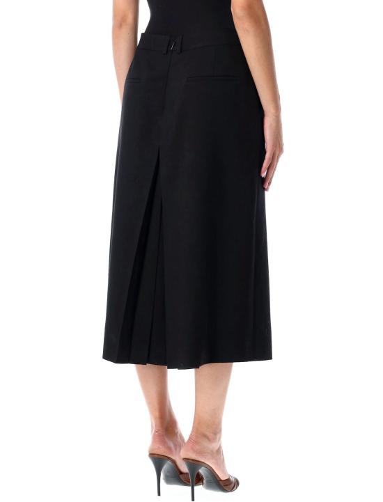  생로랑 크롭 팬츠 미디 길이 퀼로트 팬츠 블랙 - SAINT LAURENT