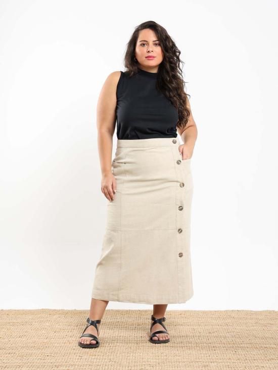  나지라 미디 스커트 누르 스커트